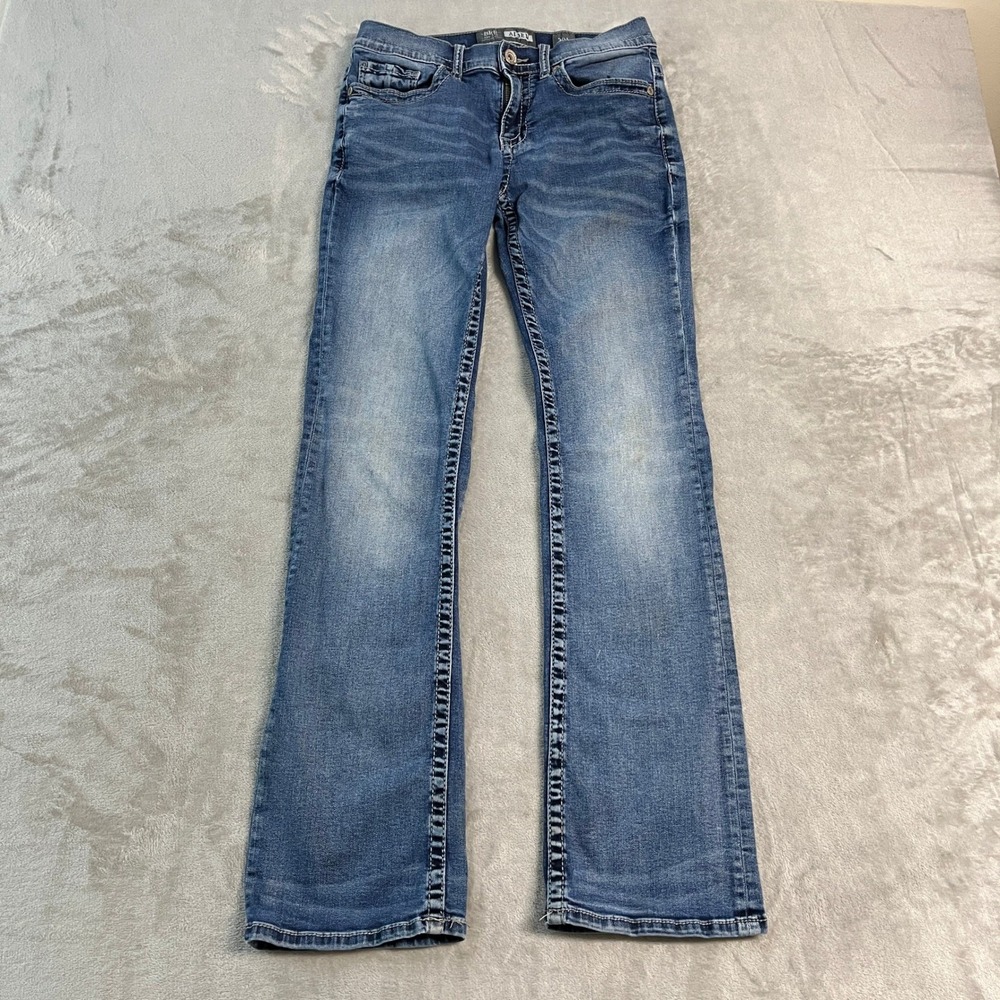 BKE Aiden Bootleg Jeans Womens 30L 27x32 Medium Wash Stretch Denim Blue Bootcut